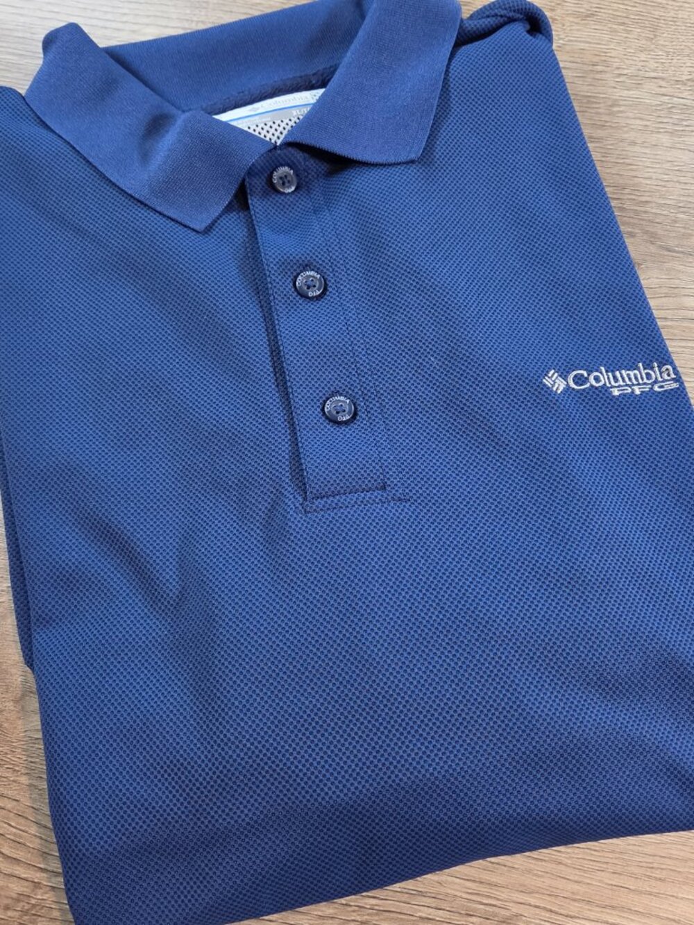 Columbia PFG Shirt Mens XL Blue Polo Golf Short Sleeve Omni-Shade Vent Omni-Wick